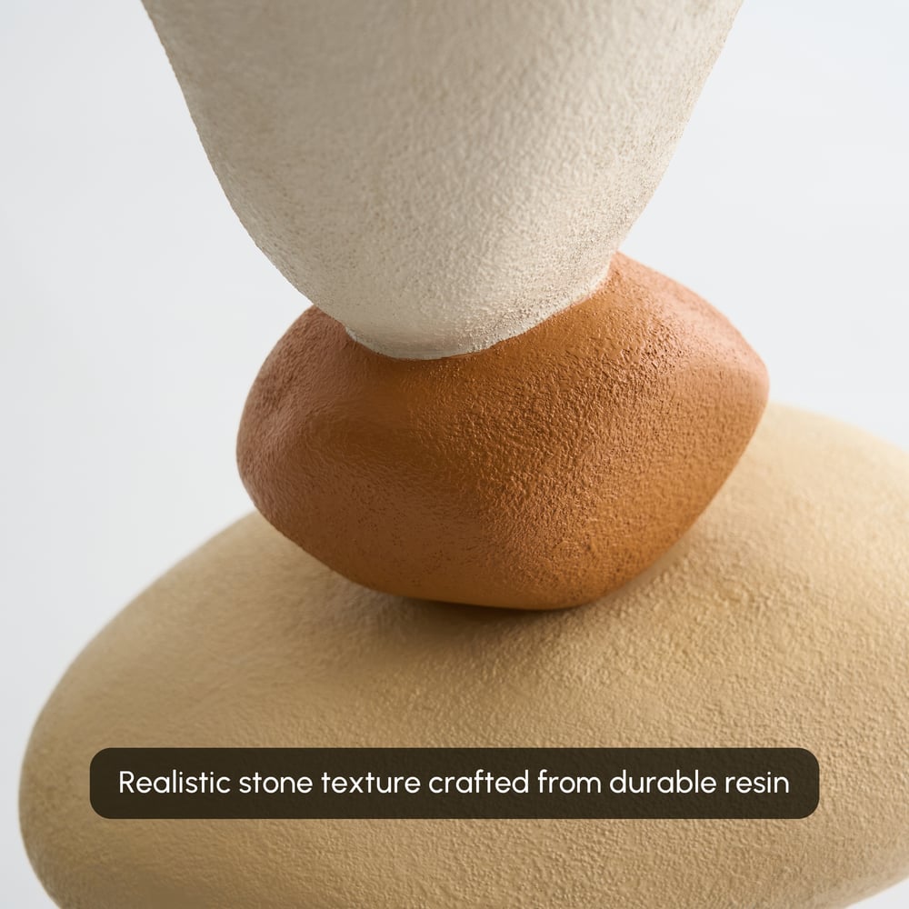 Stacked Resin Stone Floor Sculpture – 44.9 Inches Tall