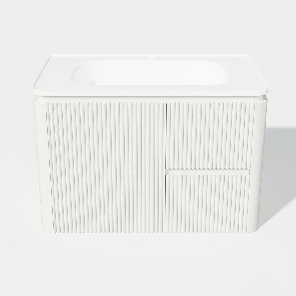 Bathroom Vanity Set 800mm Modern Warm White LED Floating Bathroom Vanity with Sink
