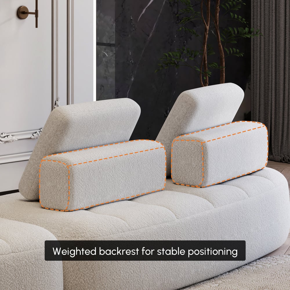 170" 6-Seat Deep Sectional with Adjustable Backrest