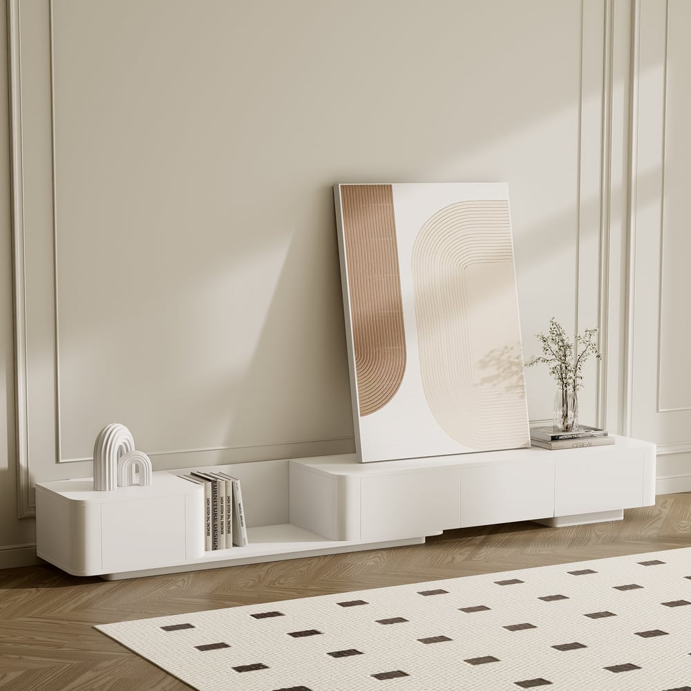 Customer Reviews for Modern 198 cm - 274 cm Extendable Off White TV unit with 4 Drawers