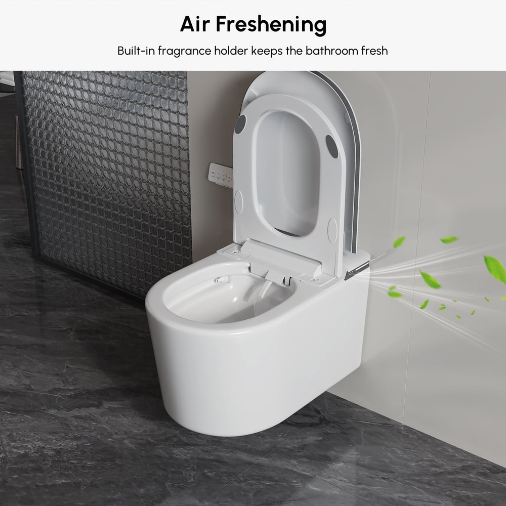 Airloo S6 Wall-Mounted Smart Bidet Toilet with Auto Lid, Aromatherapy