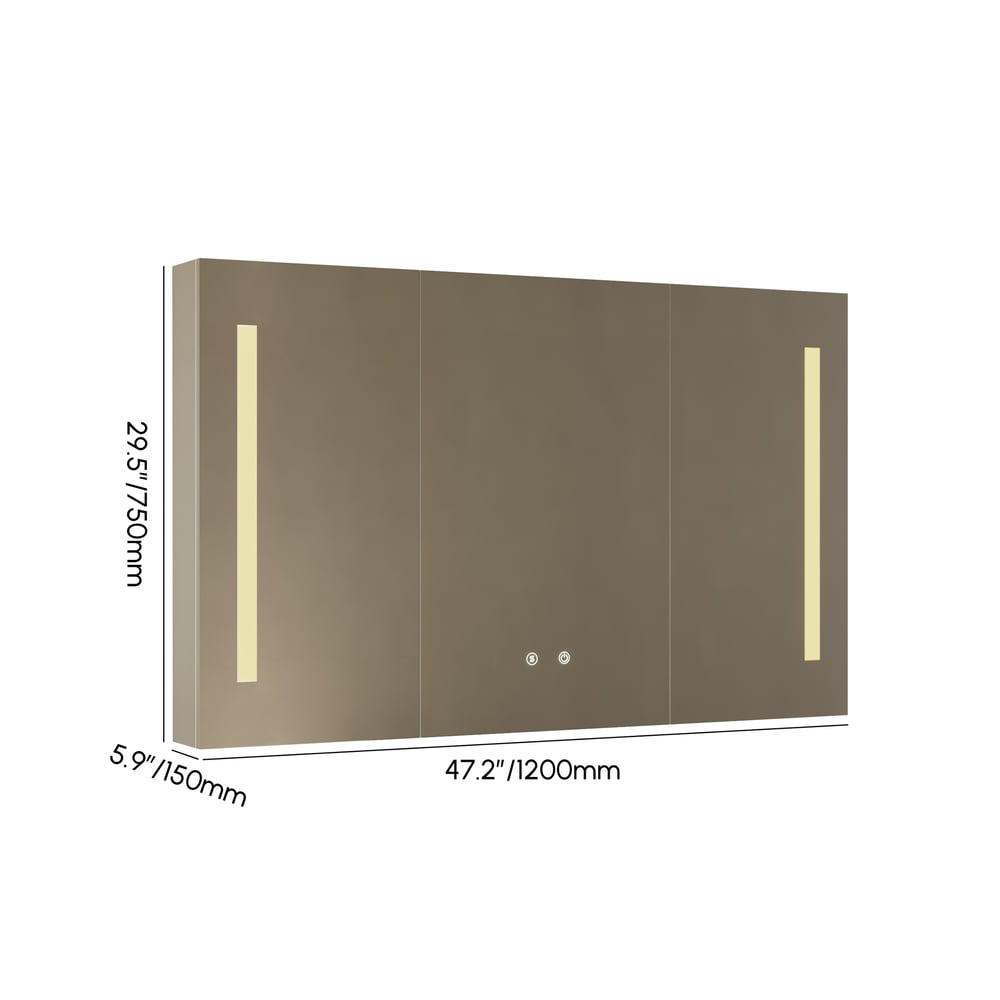 1200mm Modern Wall-mounted LED Bathroom Medicine Cabinet Vanity Mirror with Storage weights dimensions image