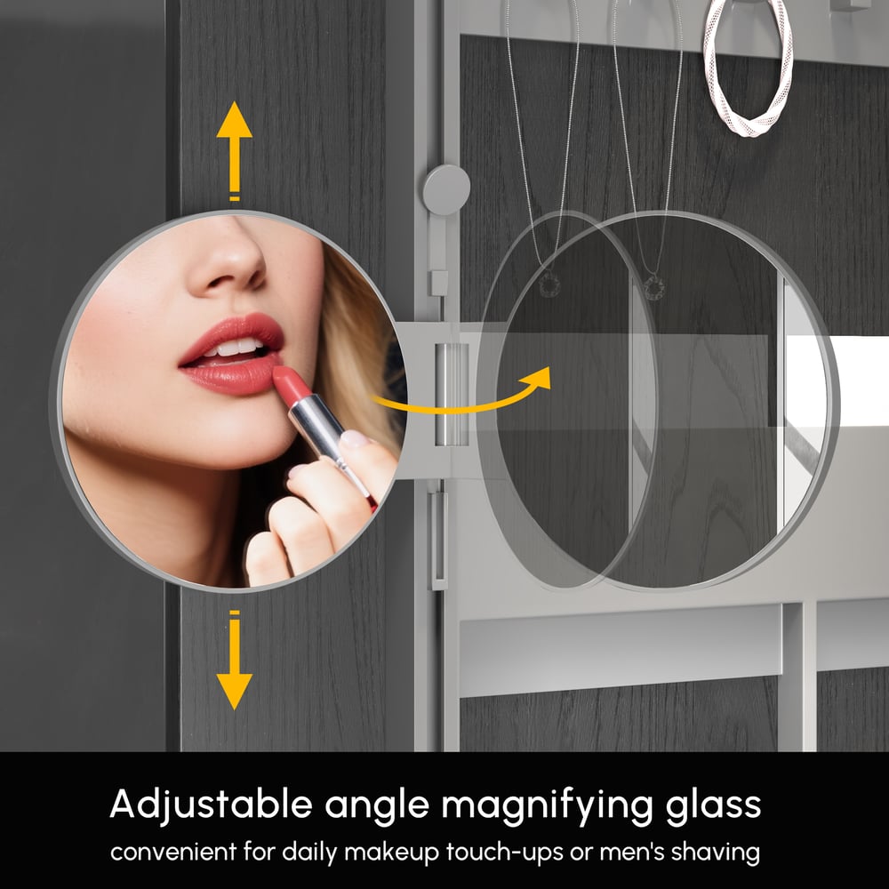 800mm Wall-mount Bathroom Mirror Cabinet with Lights Storage Multi-Function window image