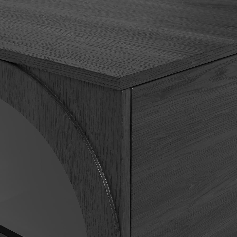 Aeune 47" Arched Glass Doors Coffee Table with Storage and LED