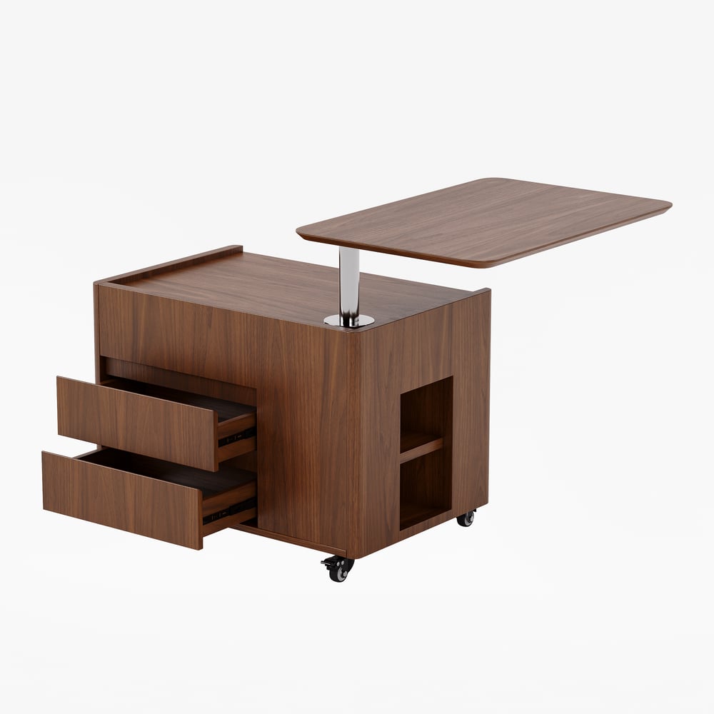 1250mm Lift-Top Extendable Coffee Table with Drawers & Storage Multifunction Table