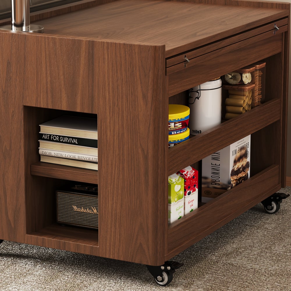 1250mm Lift-Top Extendable Coffee Table with Drawers & Storage Multifunction Table