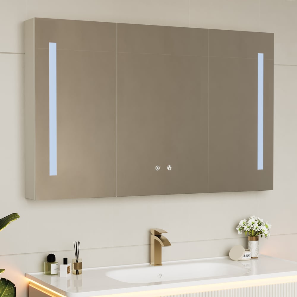 1200mm Modern Wall-mounted LED Bathroom Medicine Cabinet Vanity Mirror with Storage window image