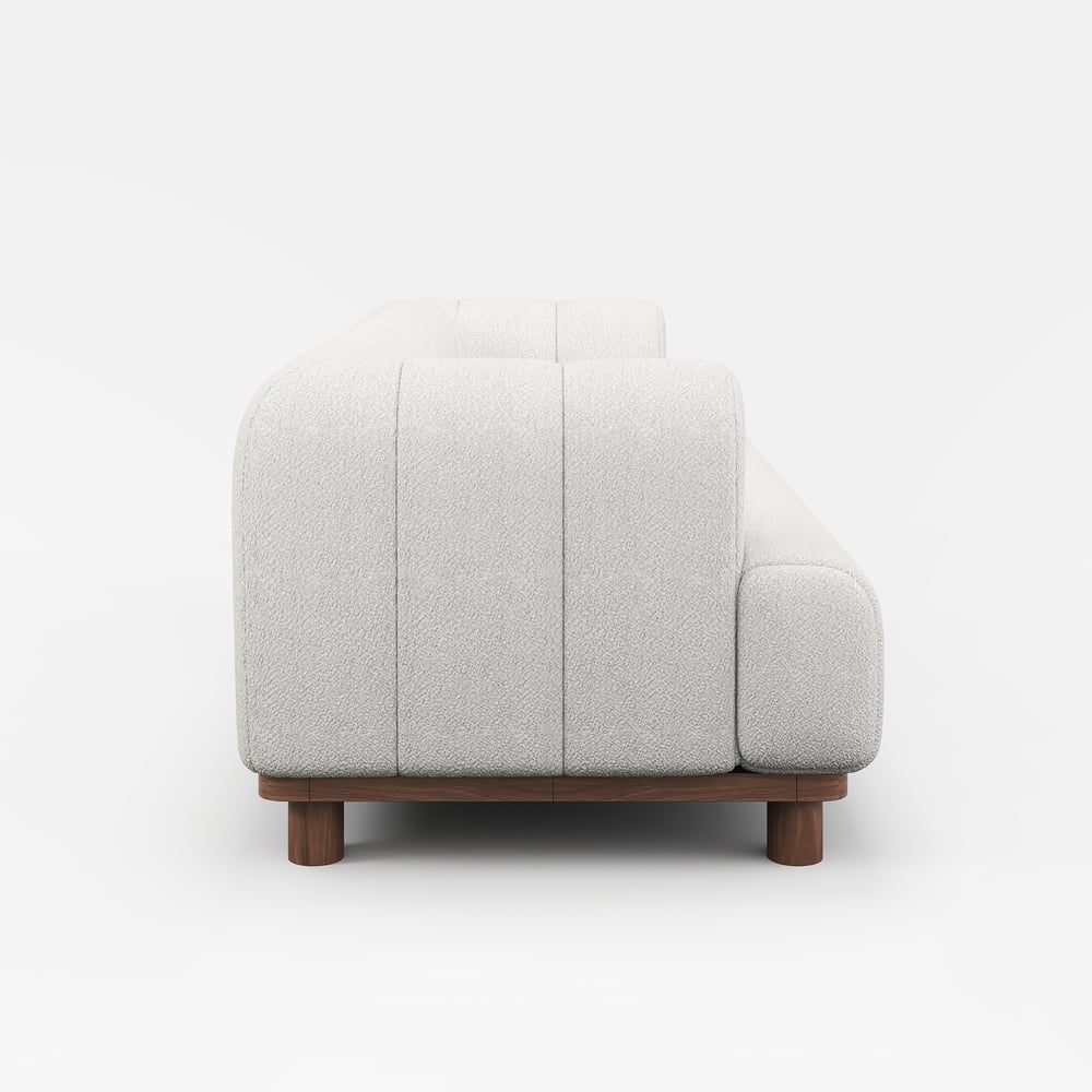 2000mm Boucle 2-Piece Sofa with Wood Legs