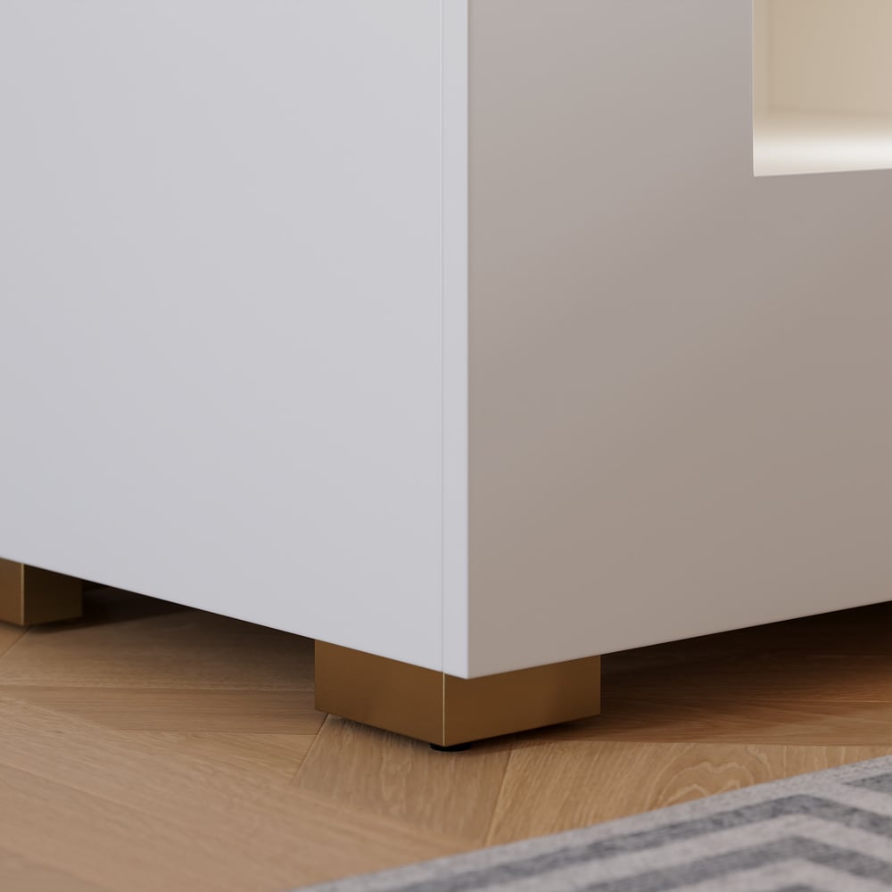 28" Wide Smart Nightstand with Charging Station & Light