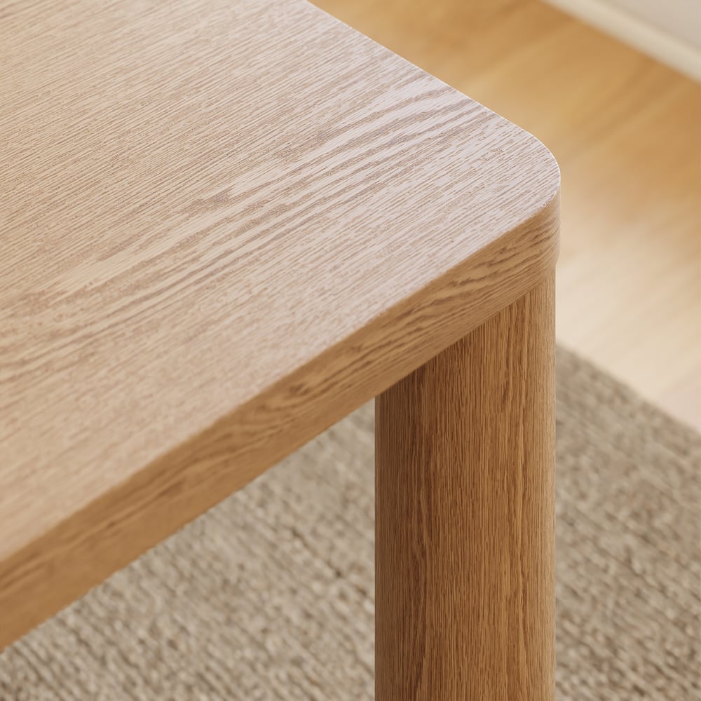 71" Solid Wood Dining Table with Post Legs Seats 6-8 People