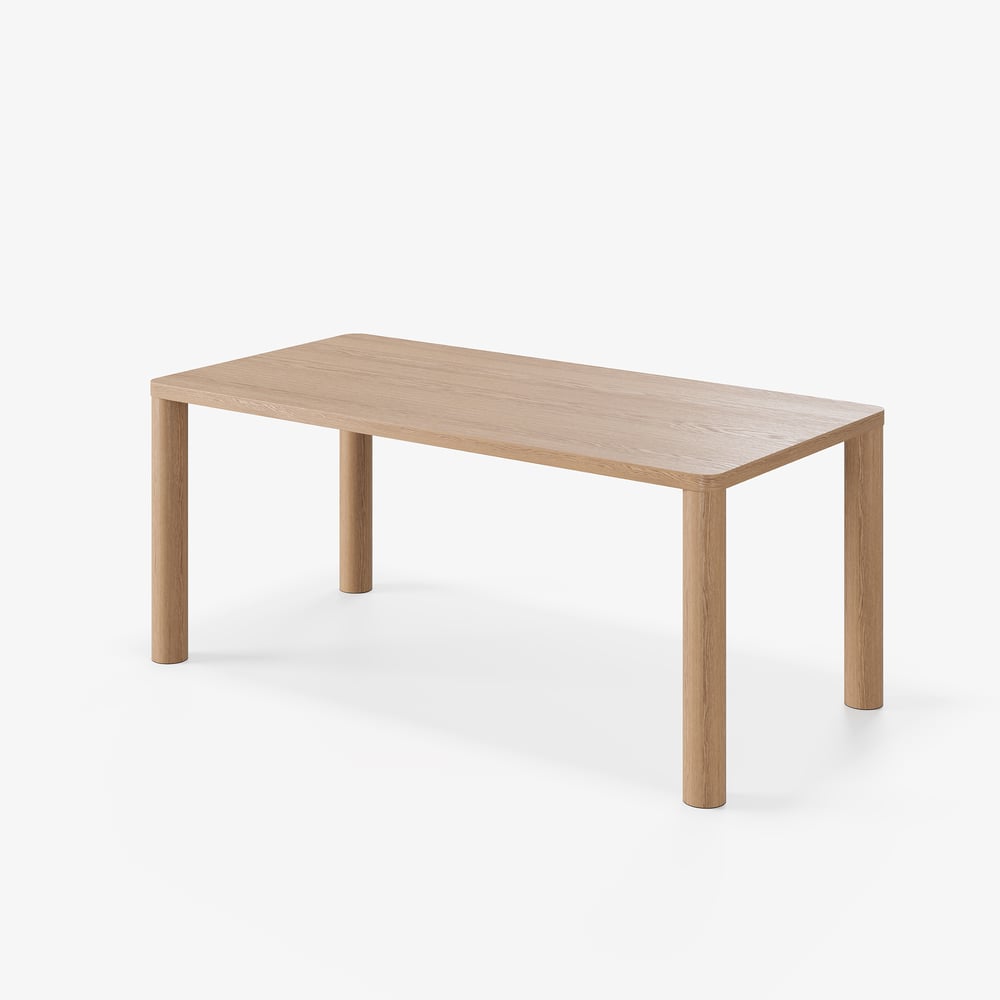 71" Solid Wood Dining Table with Post Legs Seats 6-8 People