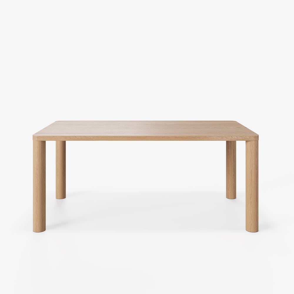 71" Solid Wood Dining Table with Post Legs Seats 6-8 People