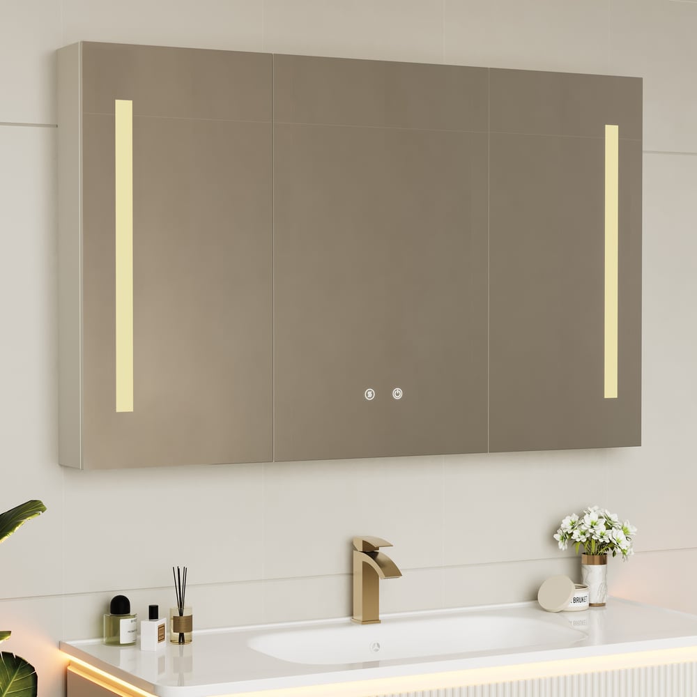 1200mm Modern Wall-mounted LED Bathroom Medicine Cabinet Vanity Mirror with Storage window image