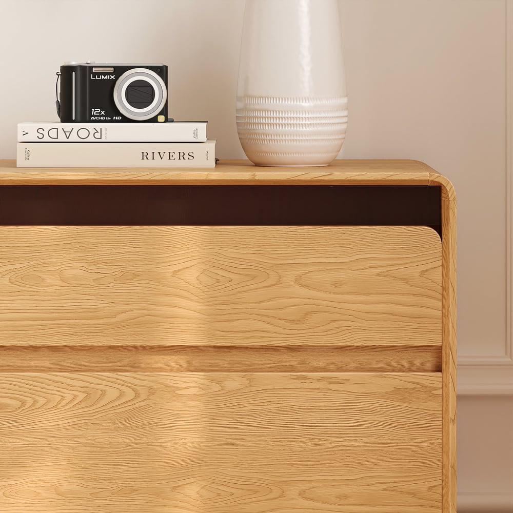 24" Wooden 3-Drawer Smart Nightstand With LED Lighting & Sensor Charging