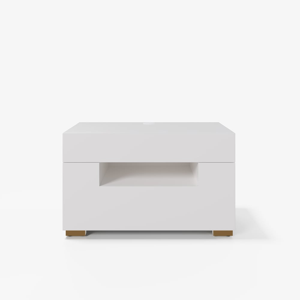 28" Wide Smart Nightstand with Charging Station & Light