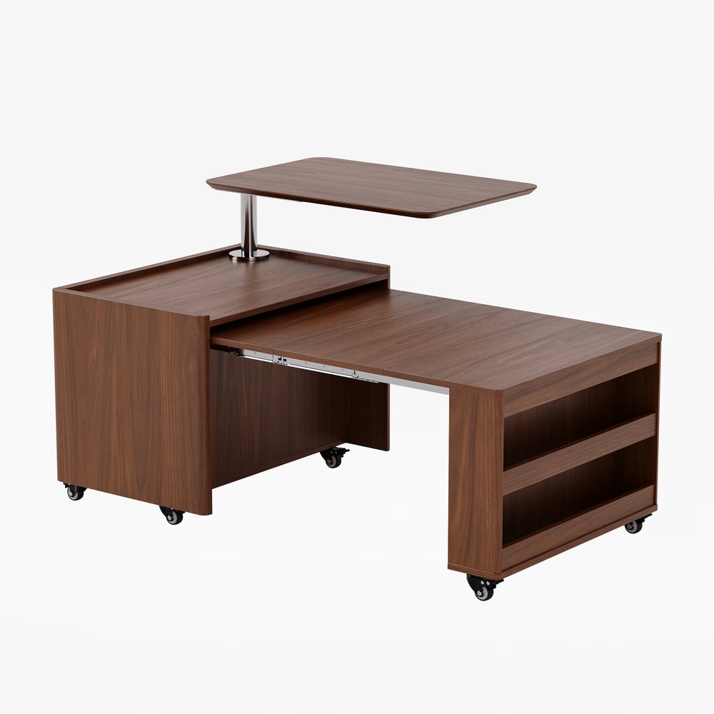 1250mm Lift-Top Extendable Coffee Table with Drawers & Storage Multifunction Table
