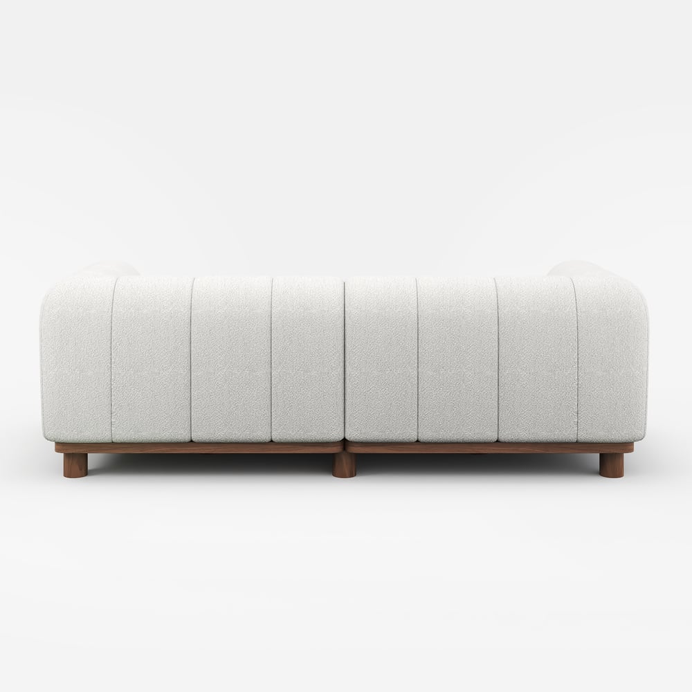 2000mm Boucle 2-Piece Sofa with Wood Legs