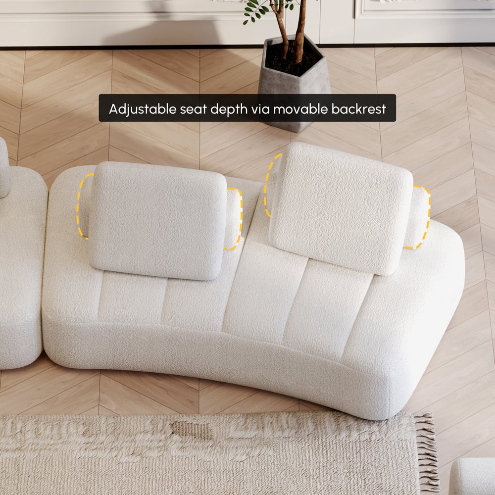170" 6-Seat Deep Sectional with Adjustable Backrest