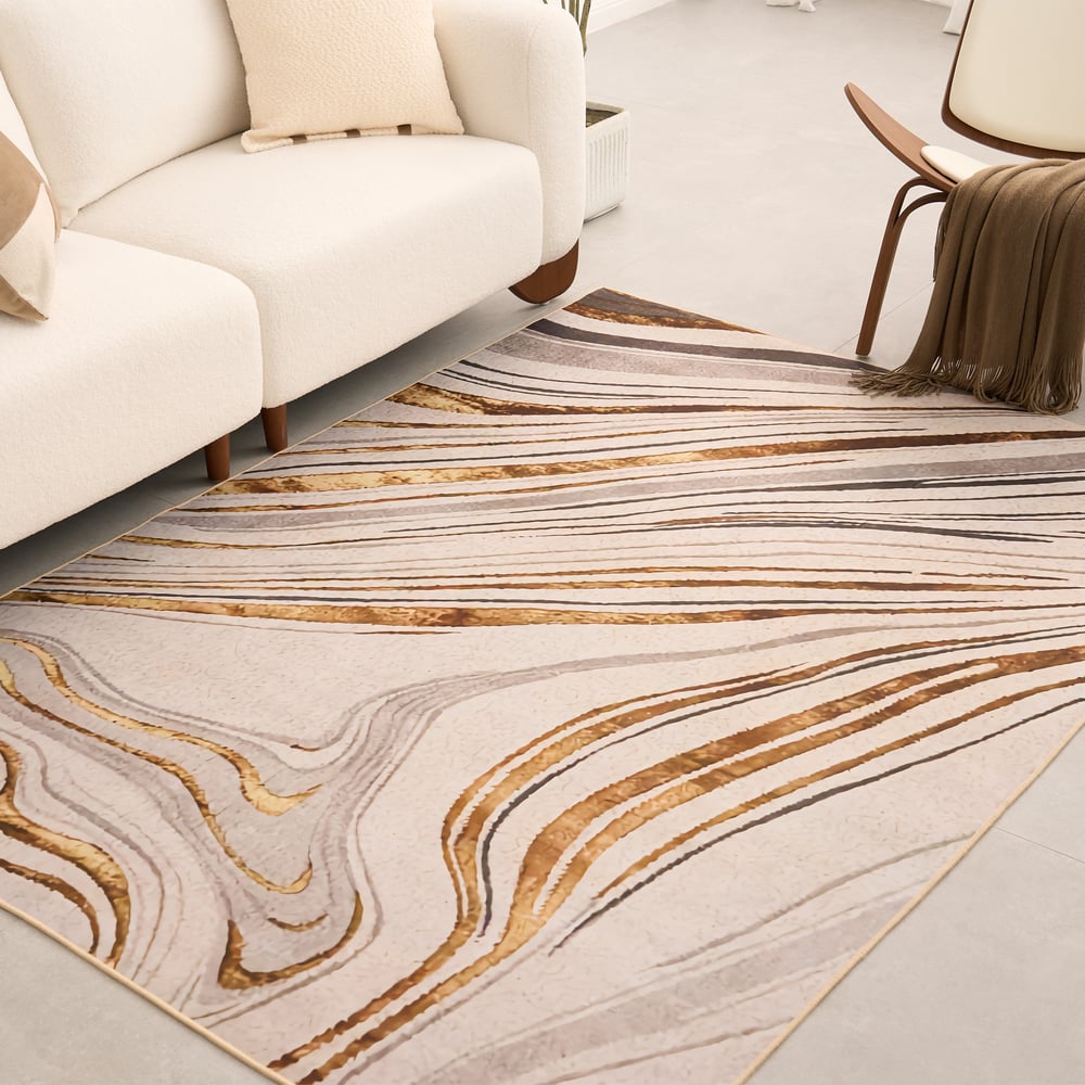 Questions and Answers for 5'x 7' Luxury Abstract Art Deco Rug with Marble Pattern Carpet