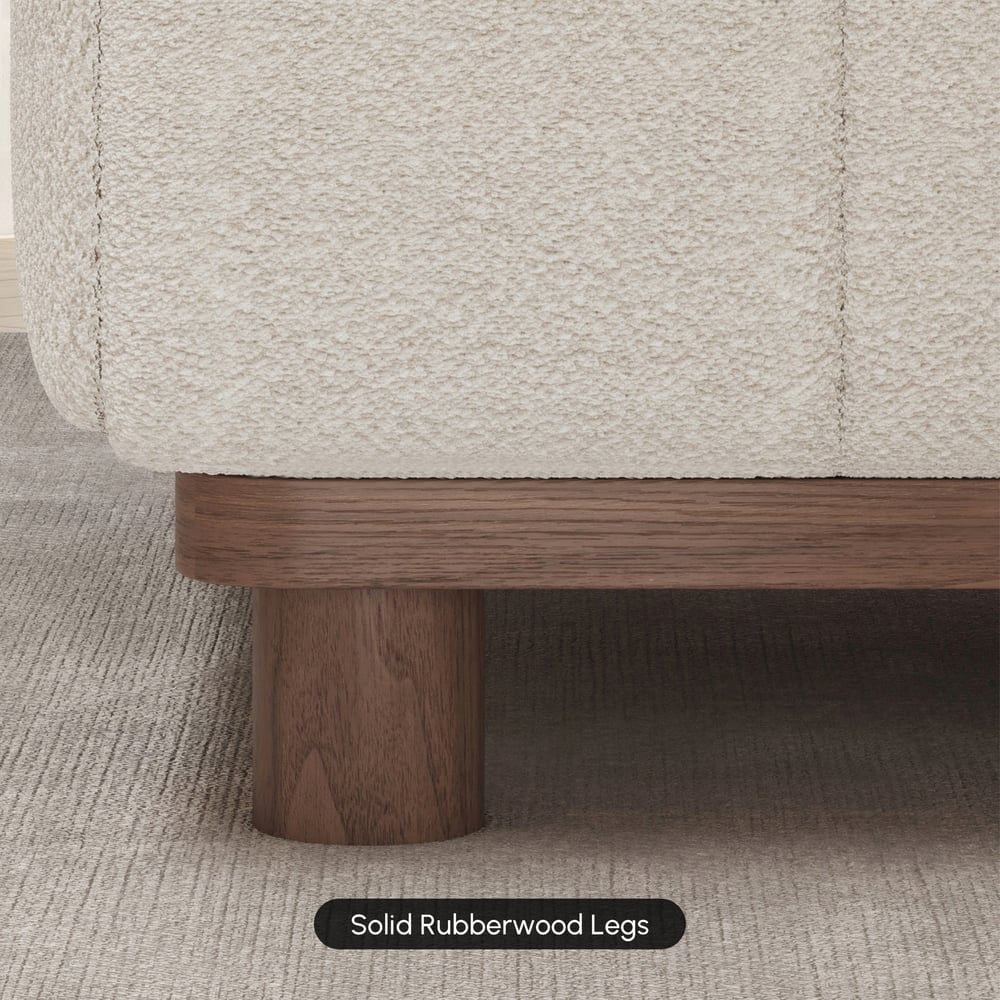 2000mm Boucle 2-Piece Sofa with Wood Legs