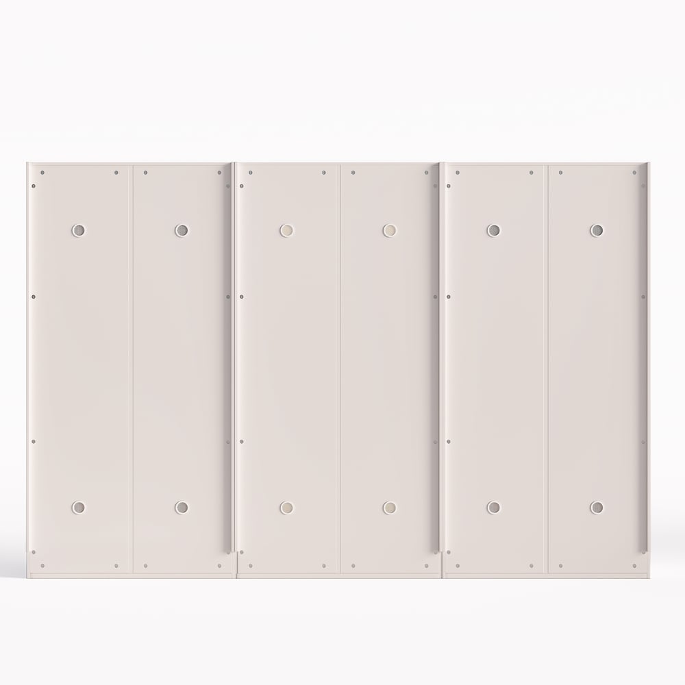 Minimalist and Luxurious 6-Door Wardrobe with Glass Display and Lighting