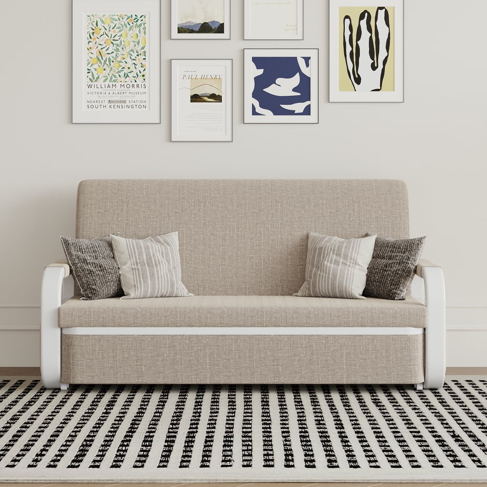 Preguntas y Respuestas para Sofá cama de 2 plazas en tela lino con arcón - caqui