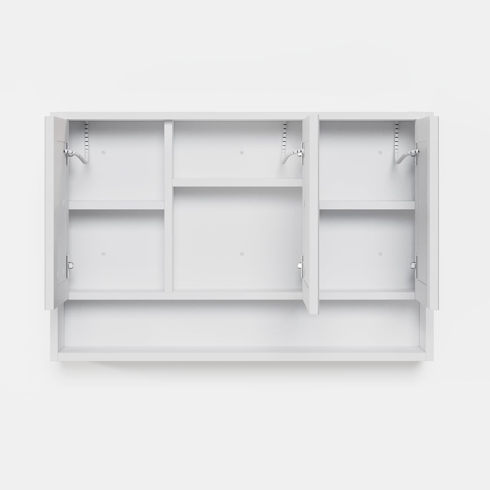 39" White LED Medicine Cabinet with Adjustable Lighting, Demister & Digital Clock window image