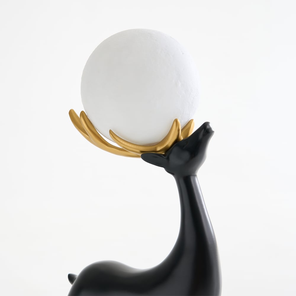 Modern Resin Deer Floor Lamp with Remote Control – 30" Tall with Light-Up Ball