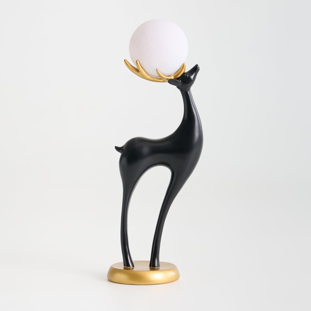 Modern Resin Deer Floor Lamp with Remote Control – 30" Tall with Light-Up Ball