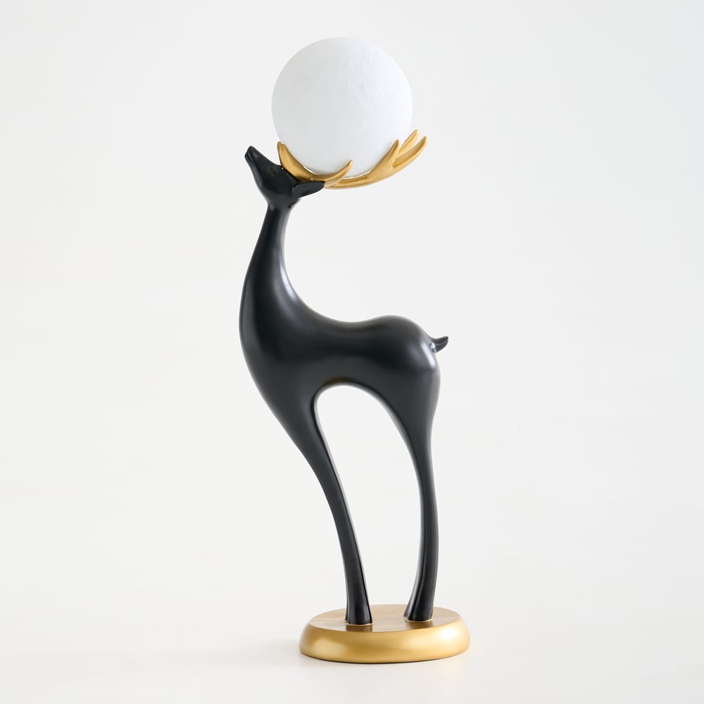 Modern Resin Deer Floor Lamp with Remote Control – 30" Tall with Light-Up Ball