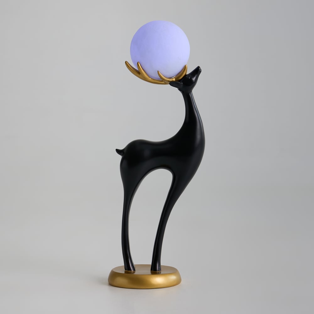 Modern Resin Deer Floor Lamp with Remote Control – 30" Tall with Light-Up Ball