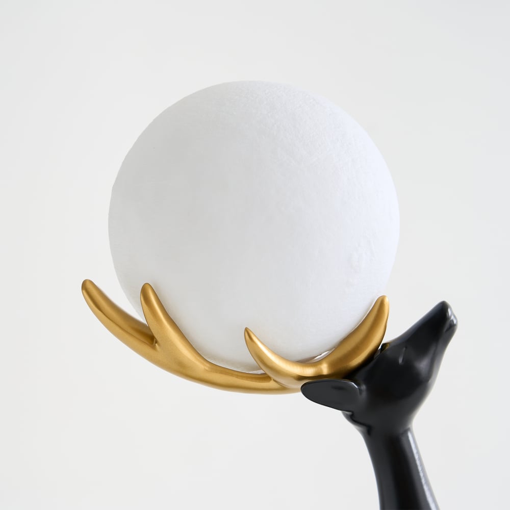 Modern Resin Deer Floor Lamp with Remote Control – 30" Tall with Light-Up Ball