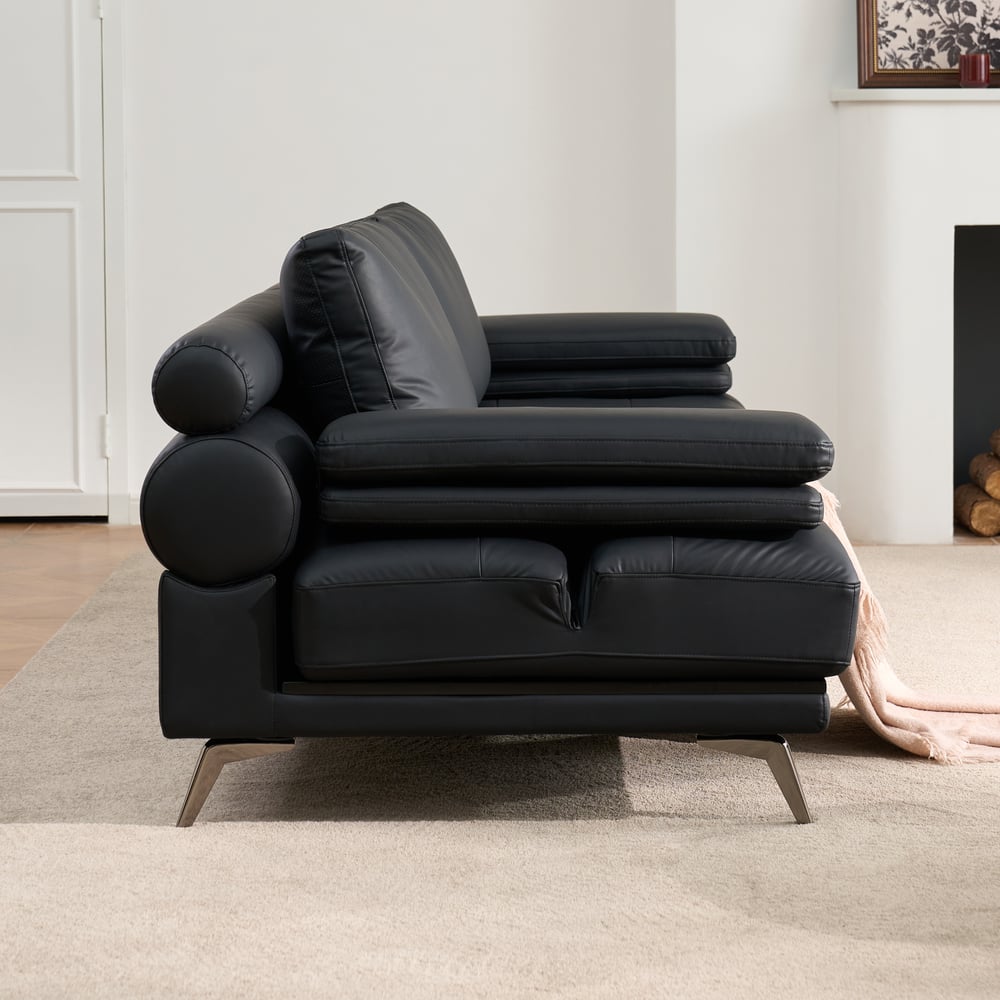 102" Faux Leather Convertible 3 Seater Sleeper Sofa