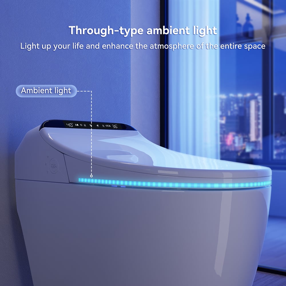 Hynova AX2 Pro Automatic Smart Bidet Toilet with Aromatherapy White 1.28 GPF window image