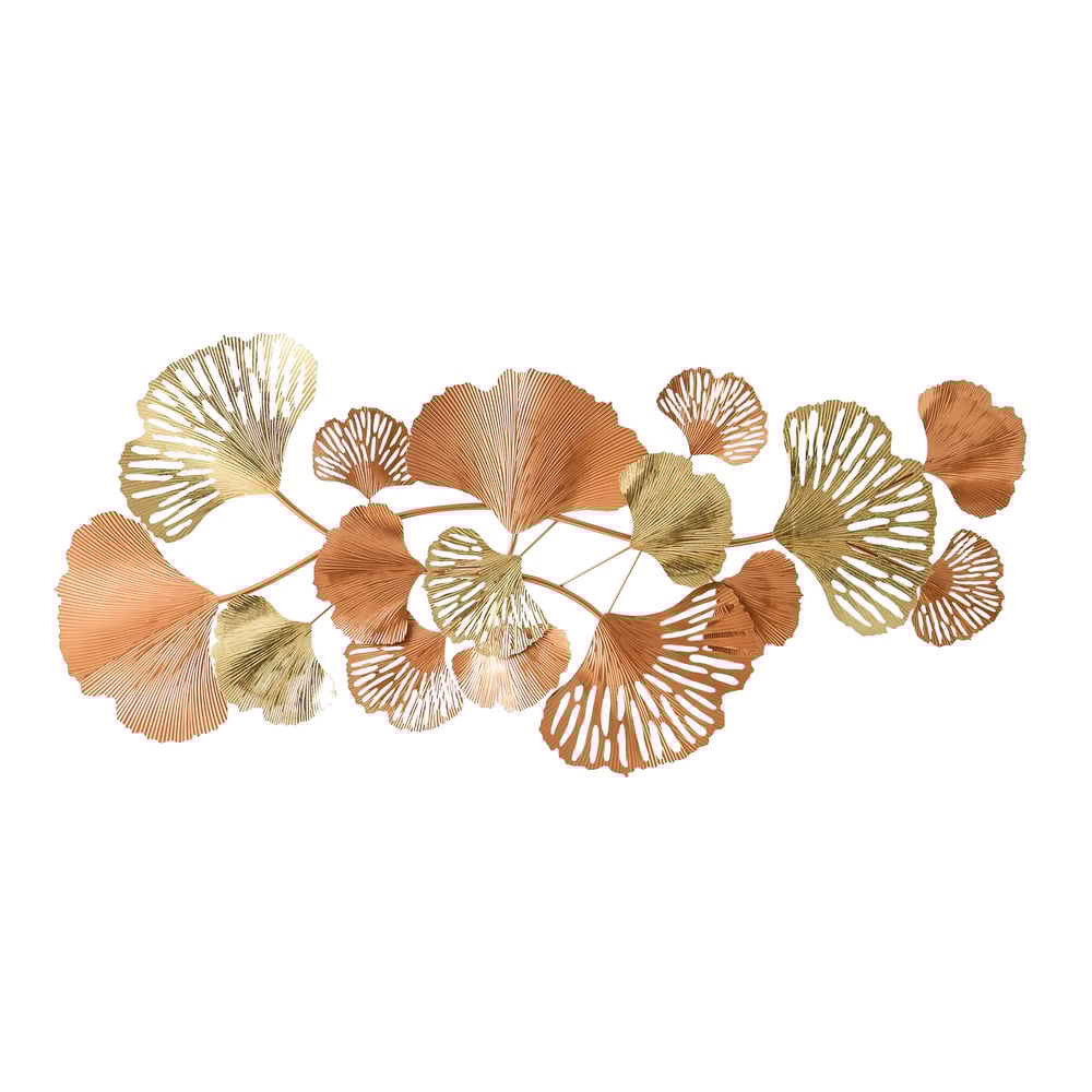1370mm Farmhouse Gold Ginkgo Leaves Wall Decor For Living Room Bedroom Metal Wall Art