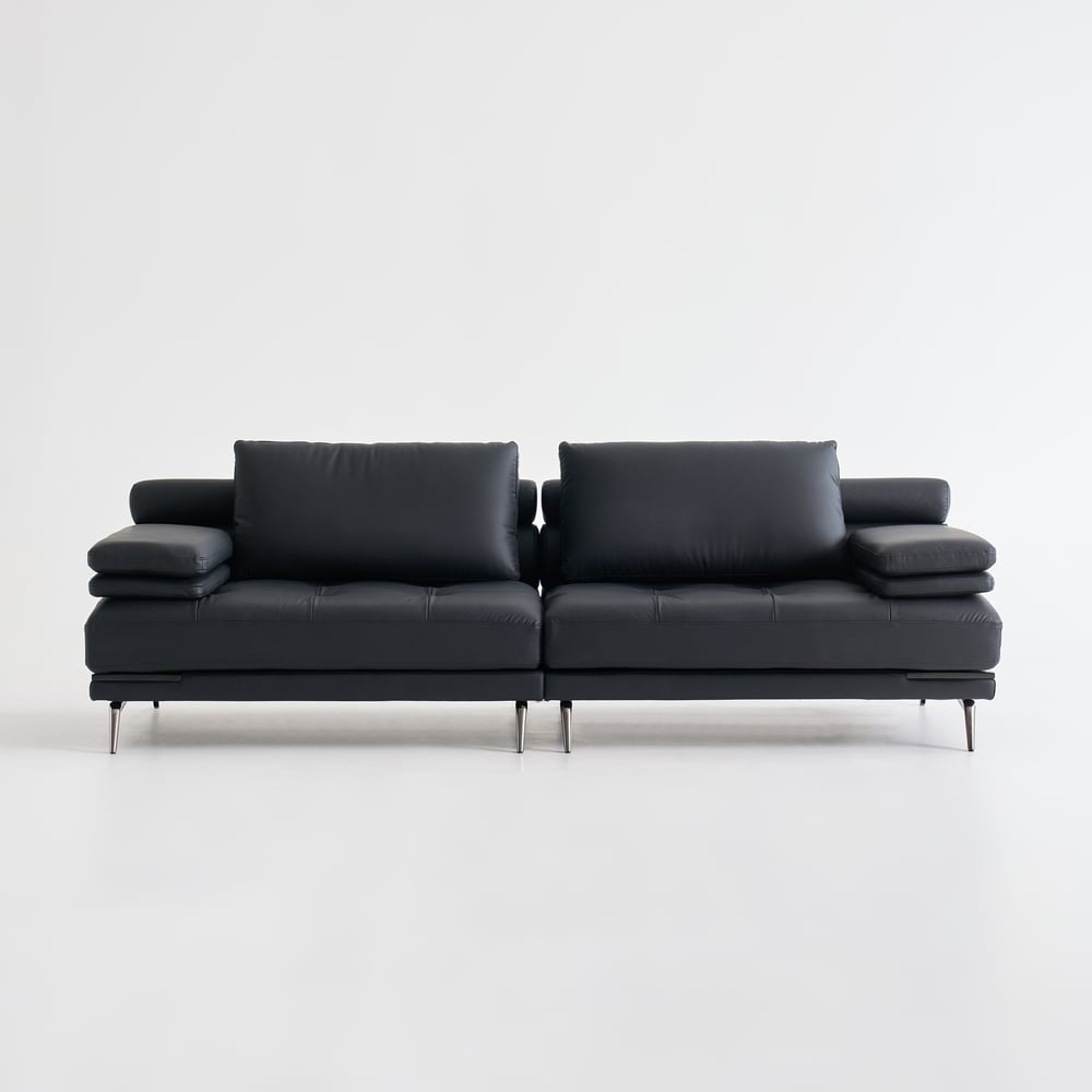 102" Faux Leather Convertible 3 Seater Sleeper Sofa