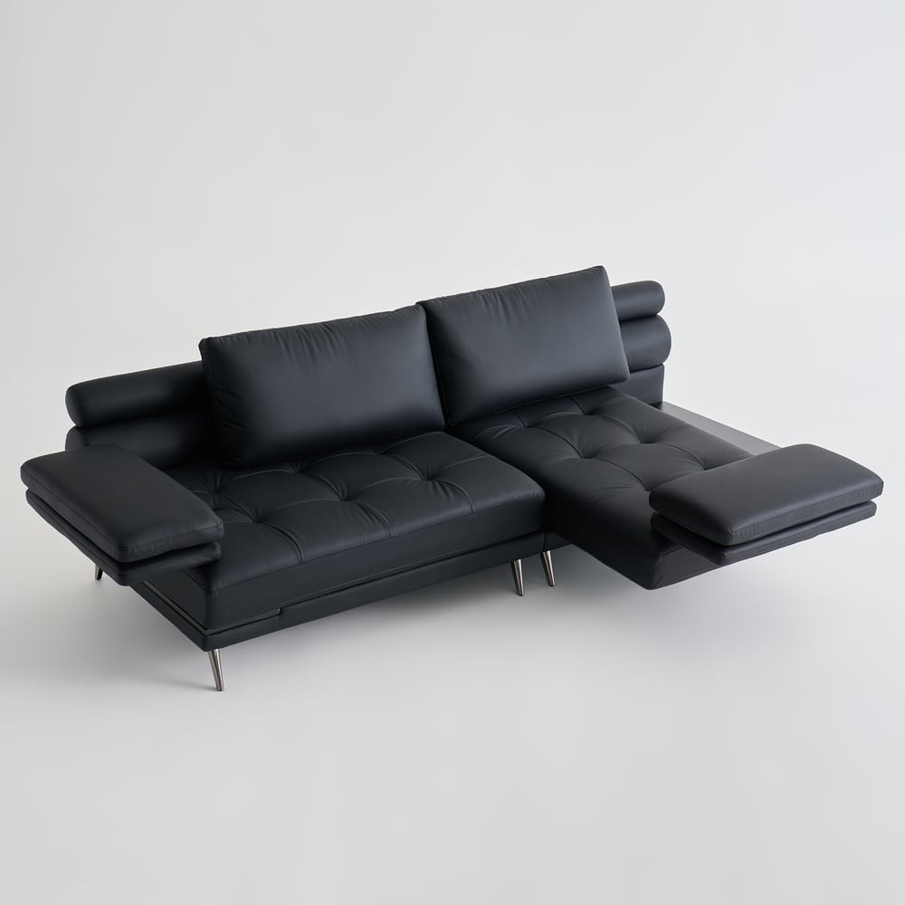 102" Faux Leather Convertible 3 Seater Sleeper Sofa