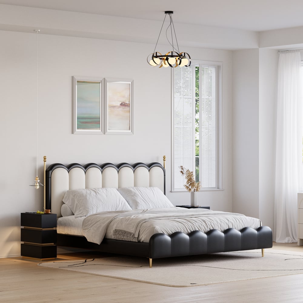 Table de chevet LED Lumio Narrow avec 3 tiroirs, station de charge et lampe, noire image de fenêtre