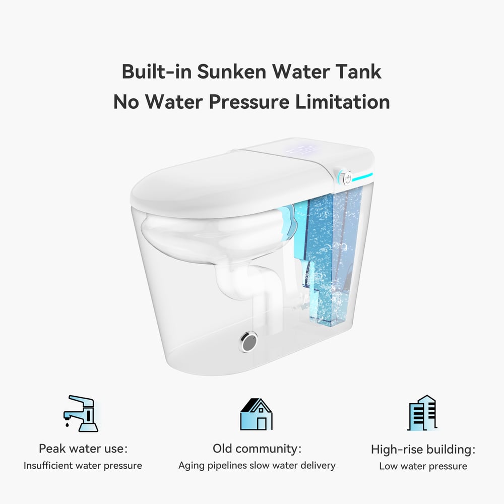 Glowin K2 Automatic Smart Bidet Toilet with Built-in Tank and Aromatherapy window image