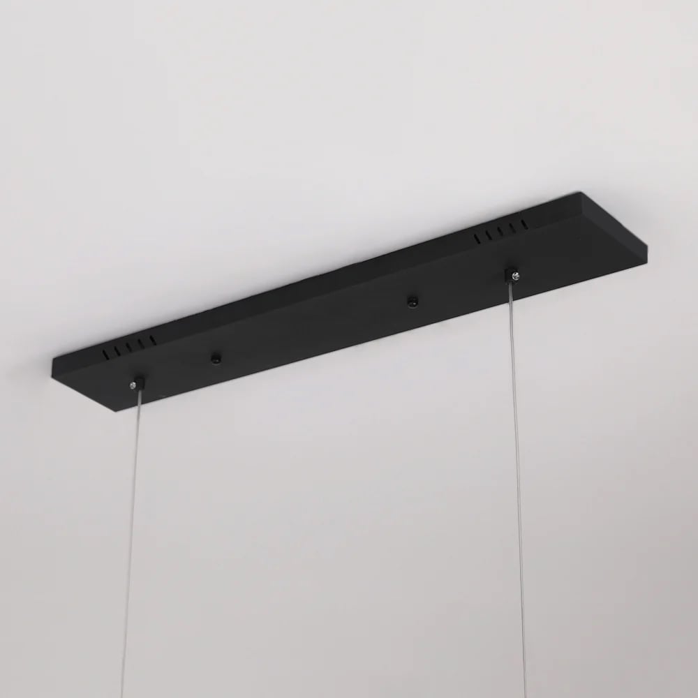 Modern 7-Light Black Kitchen Island Light with Glass Globe Shade Ceiling Pendant Lights window image