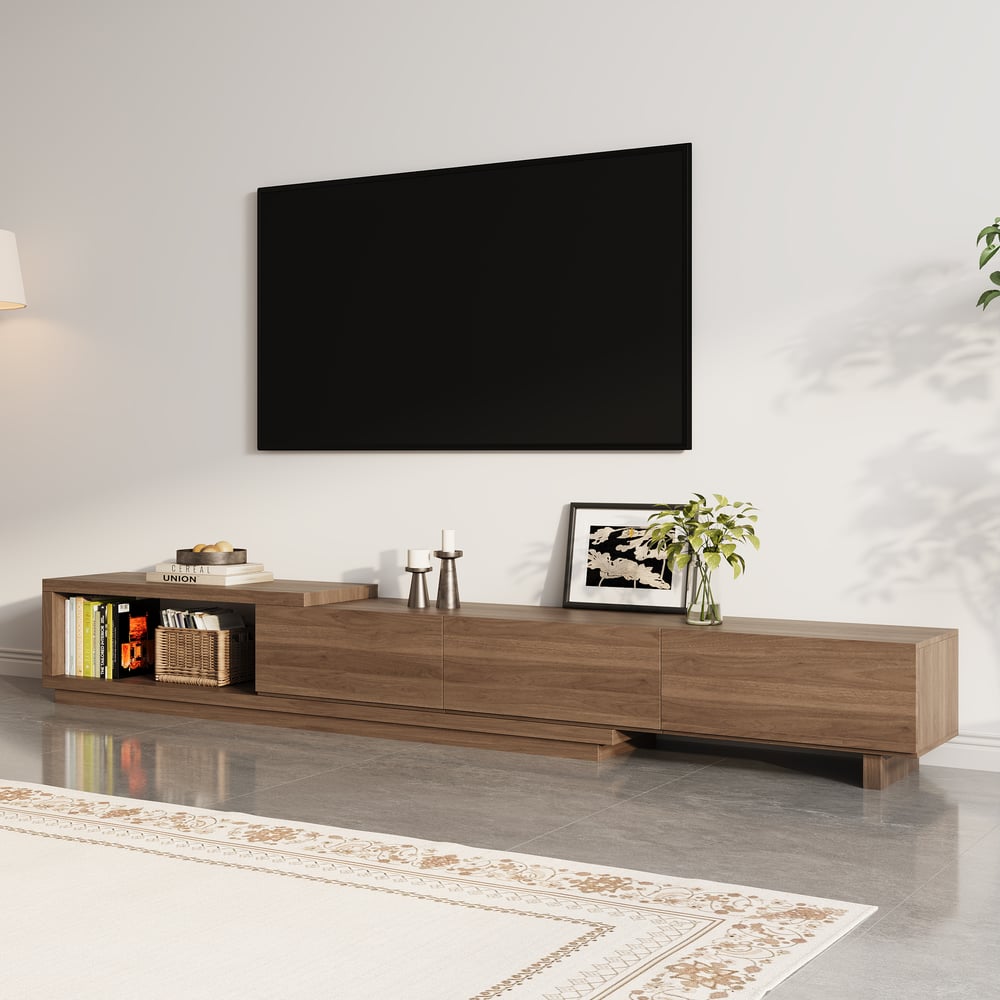 Quoint Extendable Walnut TV Stand with 3 Drawers(1800mm-2540mm) window image
