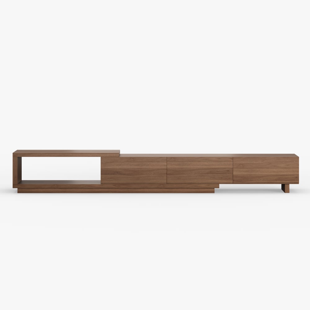 Quoint Extendable Walnut TV Stand with 3 Drawers(1800mm-2540mm) window image