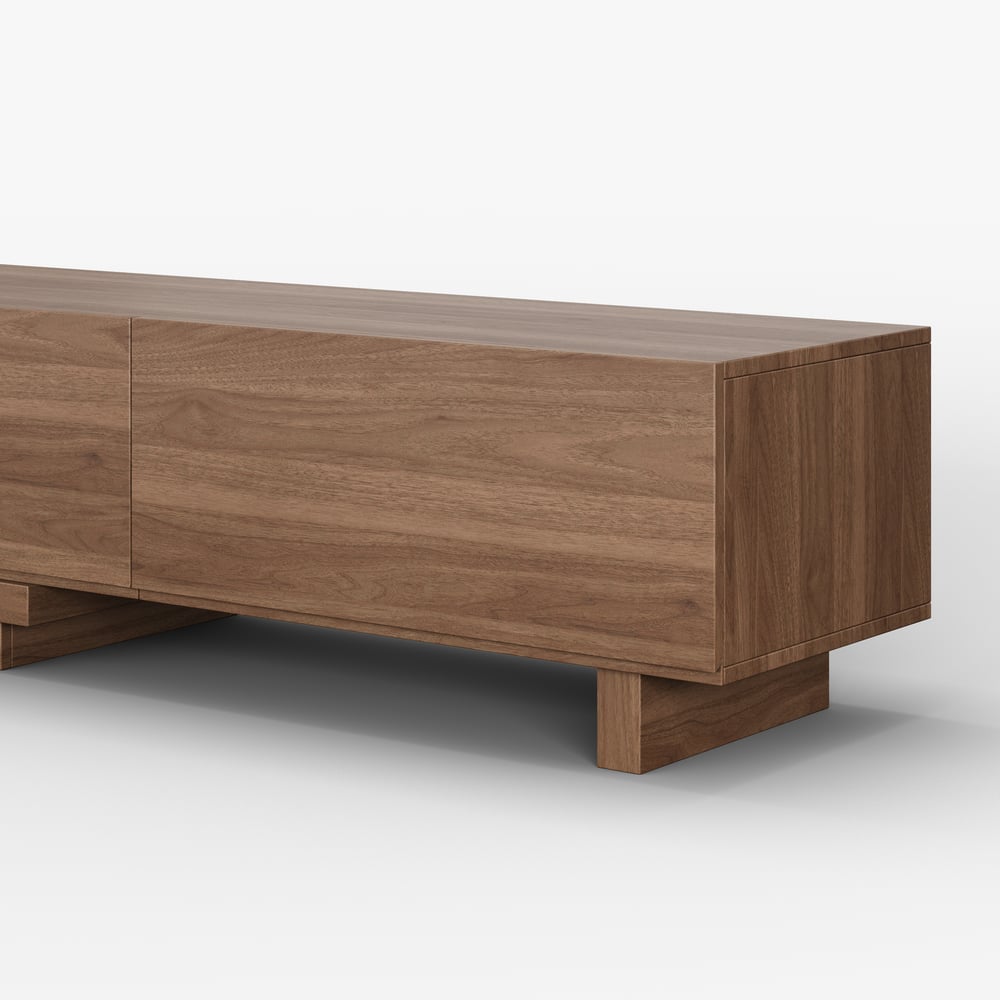 Quoint Extendable Walnut TV Stand with 3 Drawers(1800mm-2540mm) window image