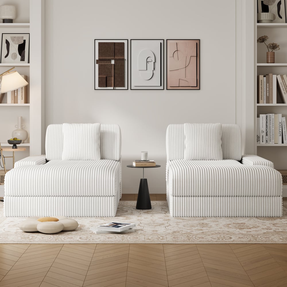 Corduroy Sofa Bed with deep seat window image