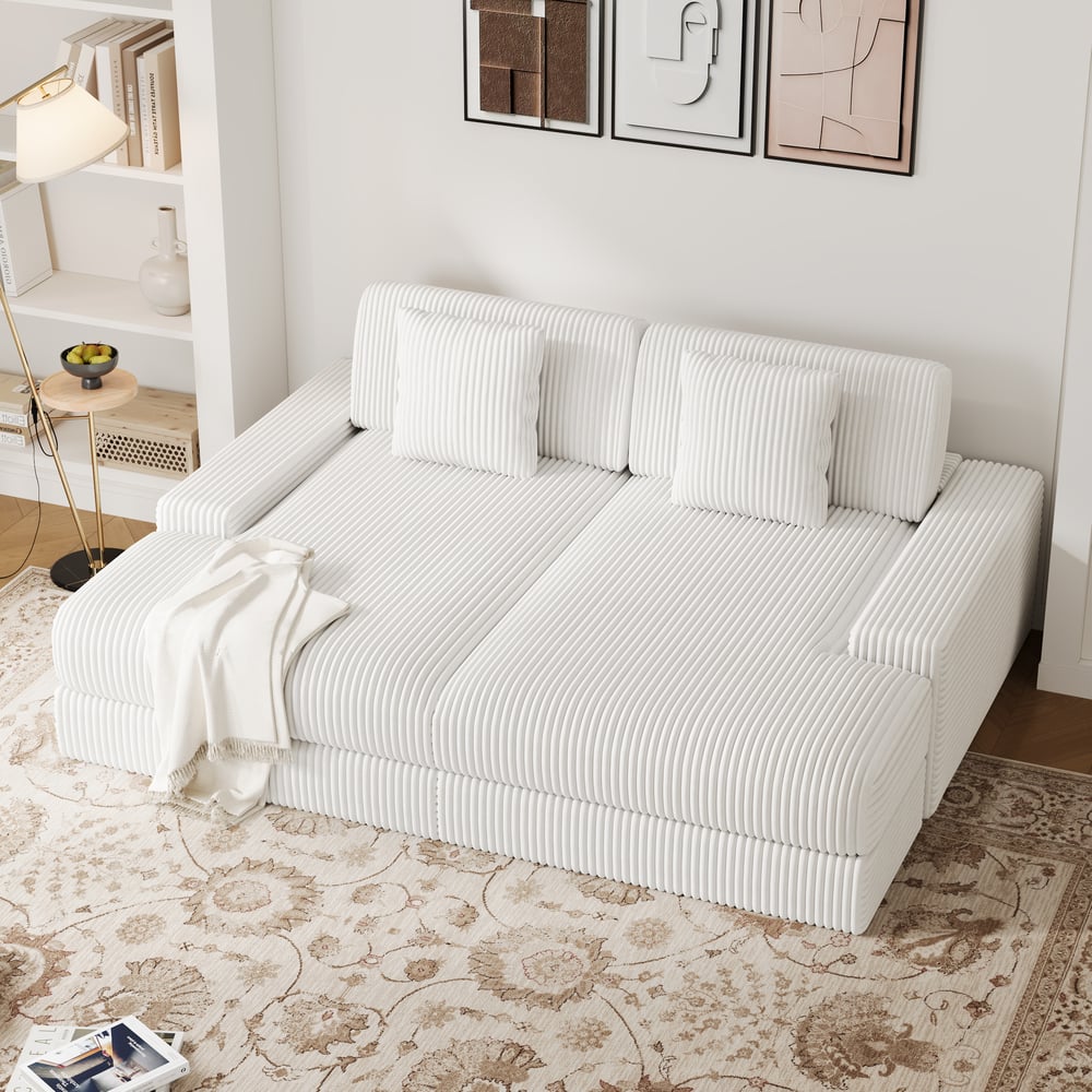 Corduroy Sofa Bed with deep seat window image
