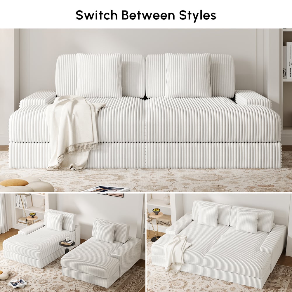 Corduroy Sofa Bed with deep seat window image