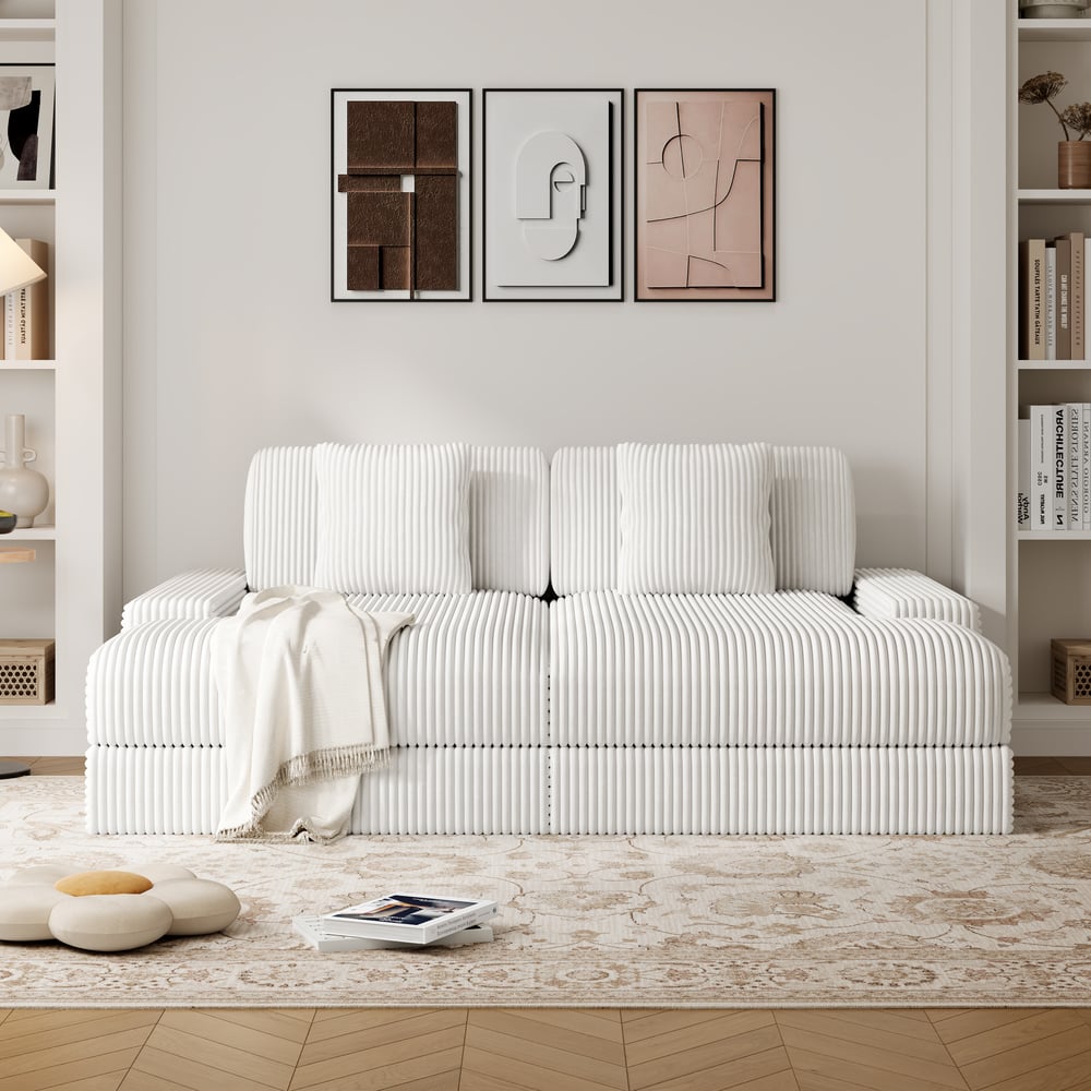 Corduroy Sofa Bed with deep seat window image