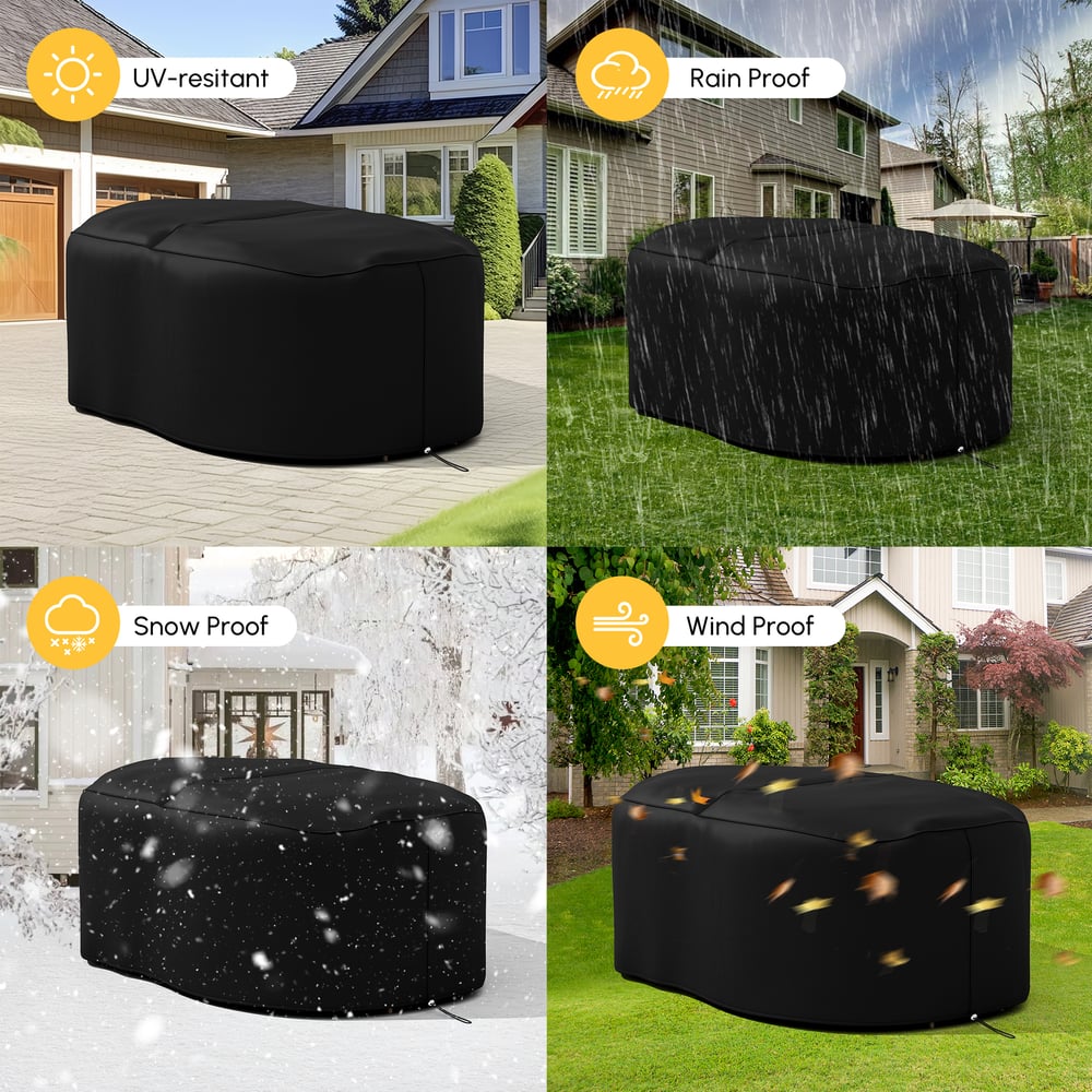 Weatherproof 600D Denier Canvas Cover for Garden Dining Table Set window image