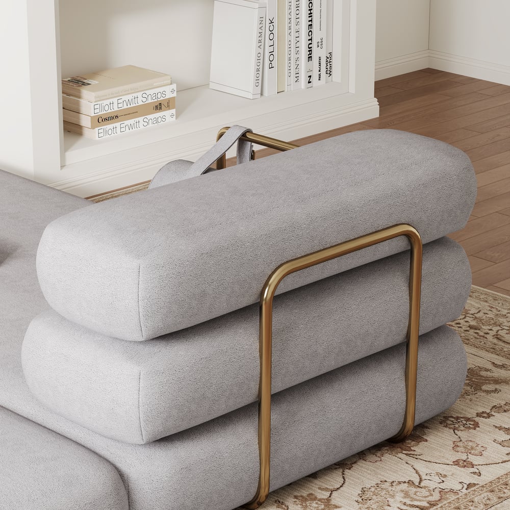 81" Velvet Futon Sofa Bed 3-Seater window image