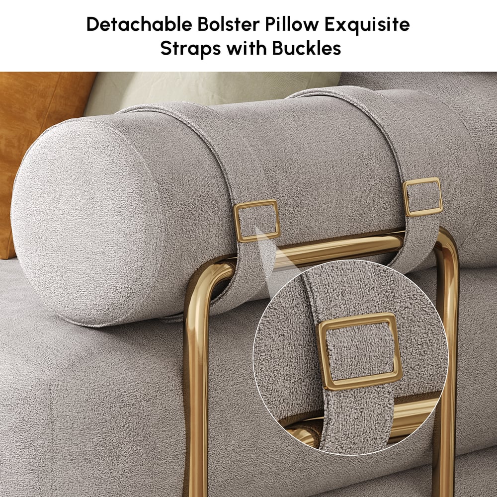 81" Velvet Futon Sofa Bed 3-Seater window image